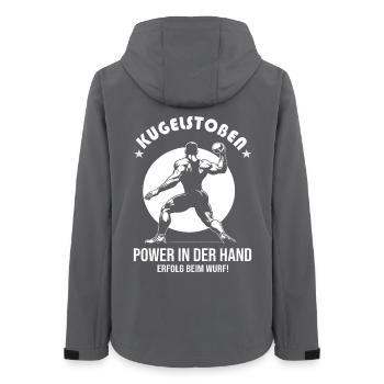 Shot Put Design – Power & Success - Women’s Recycled Softshell Jacket by Stanley/Stella - anthracite - Back - AI Model Female 172 light (172cm)