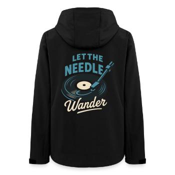 Let The Needle Wander Vinyl Record Player Music - Women’s Recycled Softshell Jacket by Stanley/Stella - black - Back - AI Model Female 172 light (172cm)