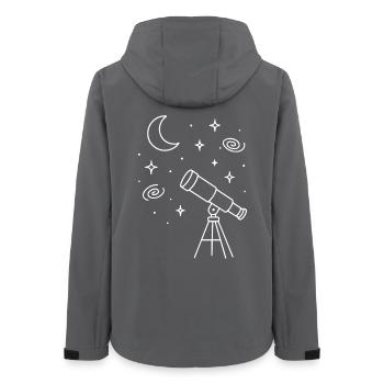 Weltraum Astronomie Teleskop Mond Sterne Universum - Frauen Recycelte Softshelljacke von Stanley/Stella - Anthrazit - Hinten - AI Model Female 172 light (172cm)