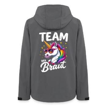 Team Braut Einhorn Design Unicorn Hochzeit Humor - Frauen Recycelte Softshelljacke von Stanley/Stella - Anthrazit - Hinten - AI Model Female 172 light (172cm)