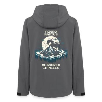 Aggro Radius | Retro Dragon Pixel Art - Women’s Recycled Softshell Jacket by Stanley/Stella - anthracite - Back - AI Model Female 172 light (172cm)