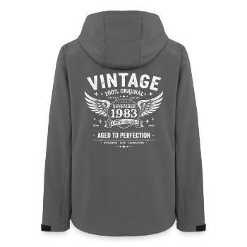 42 Years Anniversary | Birthday November 1983 - Women’s Recycled Softshell Jacket by Stanley/Stella - anthracite - Back - AI Model Female 172 light (172cm)