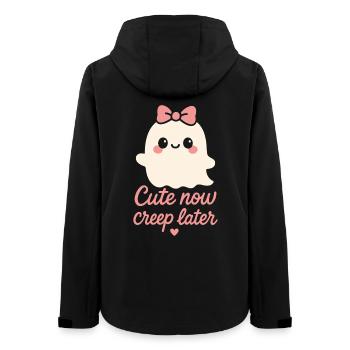 Mignon maintenant Creep plus tard Halloween Fantôme - Veste softshell femme recyclée Stanley/Stella - noir - Dos - AI Model Female 172 light (172cm)