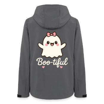 mignon boo-tiful fantôme Halloween fête amusant - Veste softshell femme recyclée Stanley/Stella - charbon - Dos - AI Model Female 172 light (172cm)