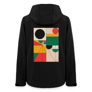 Bauhaus Abstrakte Geometrische Formen Kunstwerk - Frauen Recycelte Softshelljacke von Stanley/Stella - Schwarz - Hinten - AI Model Female 172 light (172cm)