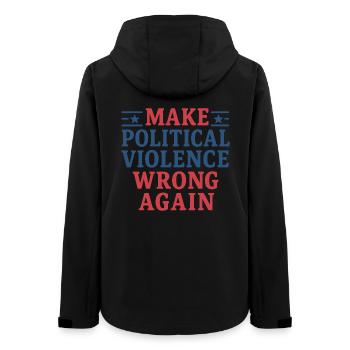 Getting political violence wrong again - Women’s Recycled Softshell Jacket by Stanley/Stella - black - Back - AI Model Female 172 light (172cm)