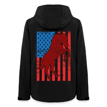 Chevauchement du drapeau américain - Veste softshell femme recyclée Stanley/Stella - noir - Dos - AI Model Female 172 light (172cm)