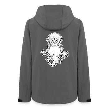 Dschinn in der Flasche - BW Version - Frauen Recycelte Softshelljacke von Stanley/Stella - Anthrazit - Hinten - AI Model Female 172 light (172cm)