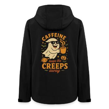 La caféine éloigne les creeps Halloween drôle - Veste softshell femme recyclée Stanley/Stella - noir - Dos - AI Model Female 172 light (172cm)