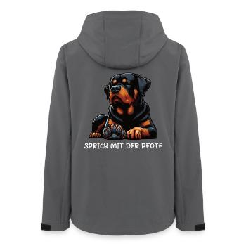 Parler avec la patte Rottweiler Propriétaire du rottweiler - Veste softshell femme recyclée Stanley/Stella - charbon - Dos - AI Model Female 172 light (172cm)