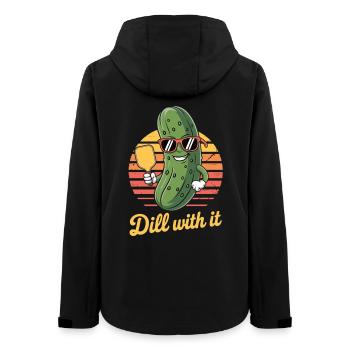 Pickleball Shirt – Cucumber with Stick Dill with it - Women’s Recycled Softshell Jacket by Stanley/Stella - black - Back - AI Model Female 172 light (172cm)