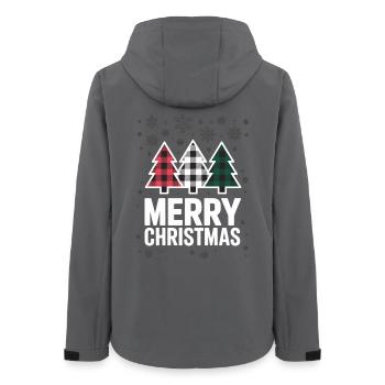 Joyeux Noël - Arbre à damier avec de la neige - Veste softshell femme recyclée Stanley/Stella - charbon - Dos - AI Model Female 172 light (172cm)