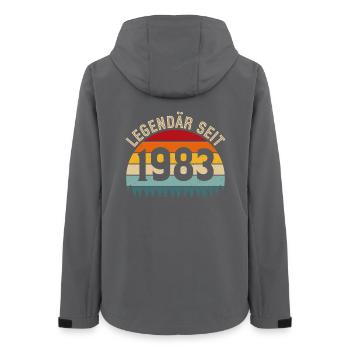 Legendär seit 1983 – Jahrgang 1983 - Frauen Recycelte Softshelljacke von Stanley/Stella - Anthrazit - Hinten - AI Model Female 172 light (172cm)