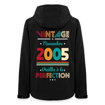 Anniversaire 20 ans - Vintage - Novembre 2005 - Veste softshell femme recyclée Stanley/Stella - noir - Dos - AI Model Female 172 light (172cm)