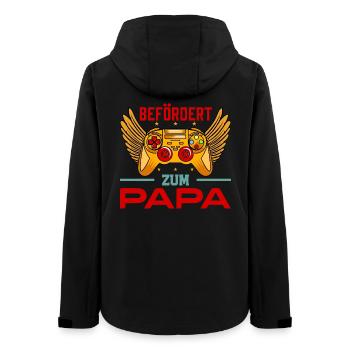 Werdender Vater BEFÖRDERT ZUM PAPA Lustiges - Frauen Recycelte Softshelljacke von Stanley/Stella - Schwarz - Hinten - AI Model Female 172 light (172cm)