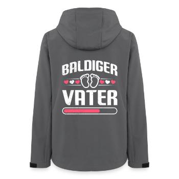Werdender Vater BALDIGER PAPA Vaterschaft Lustig - Frauen Recycelte Softshelljacke von Stanley/Stella - Anthrazit - Hinten - AI Model Female 172 light (172cm)