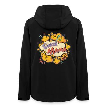 Super Mama Comic Explosion - Frauen Recycelte Softshelljacke von Stanley/Stella - Schwarz - Hinten - AI Model Female 172 light (172cm)