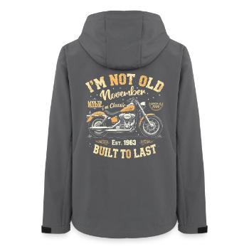 Vintage car built in 1963 Born Vintage Birthday - Women’s Recycled Softshell Jacket by Stanley/Stella - anthracite - Back - AI Model Female 172 light (172cm)
