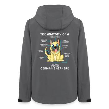Anatomy of A German Shepherd - Women’s Recycled Softshell Jacket by Stanley/Stella - anthracite - Back - AI Model Female 172 light (172cm)