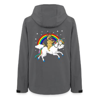 Berger allemand chevauchant une licorne - Veste softshell femme recyclée Stanley/Stella - charbon - Dos - AI Model Female 172 light (172cm)