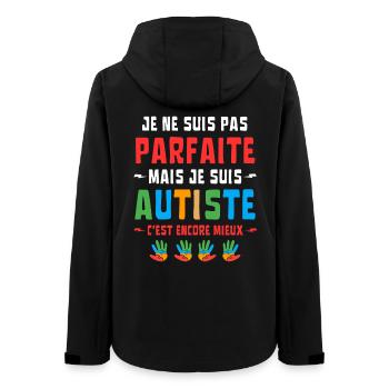 I'M NOT PERFECT BUT AUTISTIC - Women’s Recycled Softshell Jacket by Stanley/Stella - black - Back - AI Model Female 172 light (172cm)