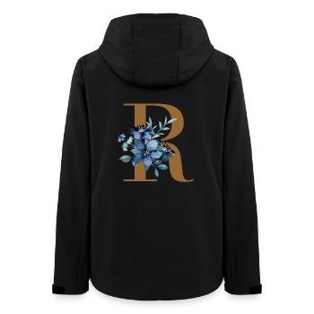 Floral R – Golden Letter with Flowers - Women’s Recycled Softshell Jacket by Stanley/Stella - black - Back - AI Model Female 172 light (172cm)