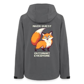 Quête principale : Déjouer tout le monde | Renard Derpy - Veste softshell femme recyclée Stanley/Stella - charbon - Dos - AI Model Female 172 light (172cm)
