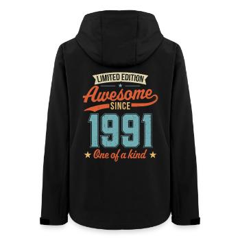 Awesome Since 1991 - Women’s Recycled Softshell Jacket by Stanley/Stella - black - Back - AI Model Female 172 light (172cm)
