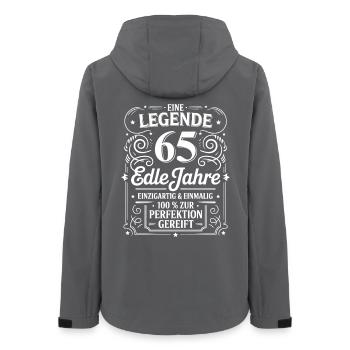 A Legend Noble 65 Years Birthday Gift - Women’s Recycled Softshell Jacket by Stanley/Stella - anthracite - Back - AI Model Female 172 light (172cm)