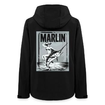 Marlin Anglerin Retro - Frauen Recycelte Softshelljacke von Stanley/Stella - Schwarz - Hinten - AI Model Female 172 light (172cm)