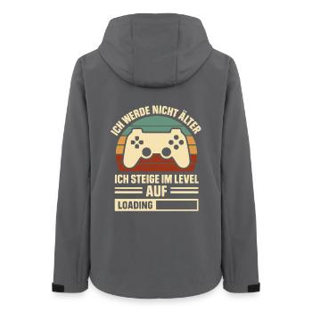 Gamer Shirt – Ich steige im Level auf - Frauen Recycelte Softshelljacke von Stanley/Stella - Anthrazit - Hinten - AI Model Female 172 light (172cm)