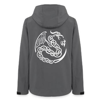 Dragon celte blanc - Veste softshell femme recyclée Stanley/Stella - charbon - Dos - AI Model Female 172 light (172cm)