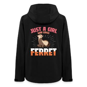 Just a girl and her ferret - Women’s Recycled Softshell Jacket by Stanley/Stella - black - Back - AI Model Female 172 light (172cm)