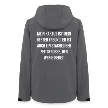 Cactus Citation Ami Noir Blanc - Veste softshell femme recyclée Stanley/Stella - charbon - Dos - AI Model Female 172 light (172cm)