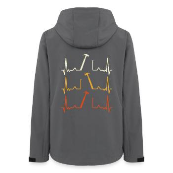 Heartbeat Hammer Pattern - Women’s Recycled Softshell Jacket by Stanley/Stella - anthracite - Back - AI Model Female 172 light (172cm)