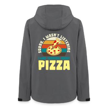 Pizza Träumer Retro Motiv - Frauen Recycelte Softshelljacke von Stanley/Stella - Anthrazit - Hinten - AI Model Female 172 light (172cm)