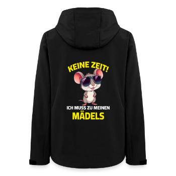 Keine Zeit ich muss zu meinen Mädels Maus Sprüche - Frauen Recycelte Softshelljacke von Stanley/Stella - Schwarz - Hinten - AI Model Female 172 light (172cm)