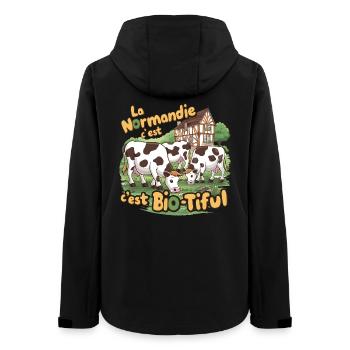 La Normandie C’est Bio-tiful Cadeau Humoristique - Veste softshell femme recyclée Stanley/Stella - noir - Dos - AI Model Female 172 light (172cm)