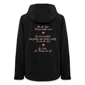 Positive Massage – An die Person hinter mir - Frauen Recycelte Softshelljacke von Stanley/Stella - Schwarz - Hinten - AI Model Female 172 light (172cm)
