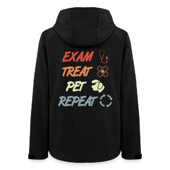 Exam Treat Pet Repeat - Women’s Recycled Softshell Jacket by Stanley/Stella - black - Back - AI Model Female 172 light (172cm)