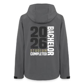 Bachelor Studium 2026 - Frauen Recycelte Softshelljacke von Stanley/Stella - Anthrazit - Hinten - AI Model Female 172 light (172cm)