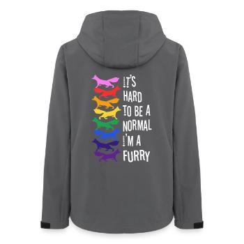 It's Hard To Be A Normal I'm A Furry - Women’s Recycled Softshell Jacket by Stanley/Stella - anthracite - Back - AI Model Female 172 light (172cm)