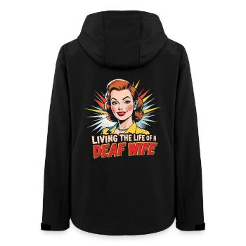 Gehörlos Gehörloser Hörschädigung - Frauen Recycelte Softshelljacke von Stanley/Stella - Schwarz - Hinten - AI Model Female 172 light (172cm)