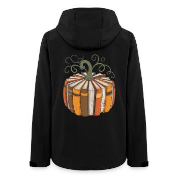 Bücherkürbis für Leseratten Kürbis Bücher - Frauen Recycelte Softshelljacke von Stanley/Stella - Schwarz - Hinten - AI Model Female 172 light (172cm)