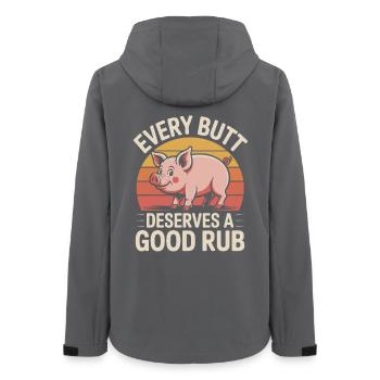 Grilling Griller BBQ Smoker Funny Saying - Women’s Recycled Softshell Jacket by Stanley/Stella - anthracite - Back - AI Model Female 172 light (172cm)