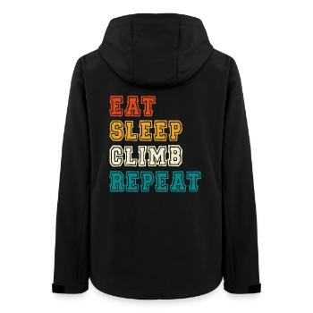 Eat Sleep Climb Repeat Design - Frauen Recycelte Softshelljacke von Stanley/Stella - Schwarz - Hinten - AI Model Female 172 light (172cm)