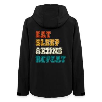 Eat Sleep Repeat Skiing - Women’s Recycled Softshell Jacket by Stanley/Stella - black - Back - AI Model Female 172 light (172cm)