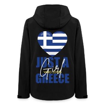 Coeur avec drapeau grec - Veste softshell femme recyclée Stanley/Stella - noir - Dos - AI Model Female 172 light (172cm)