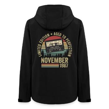 November 1987 - Women’s Recycled Softshell Jacket by Stanley/Stella - black - Back - AI Model Female 172 light (172cm)