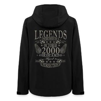 25th Birthday Legend October Year 2000 - Women’s Recycled Softshell Jacket by Stanley/Stella - black - Back - AI Model Female 172 light (172cm)